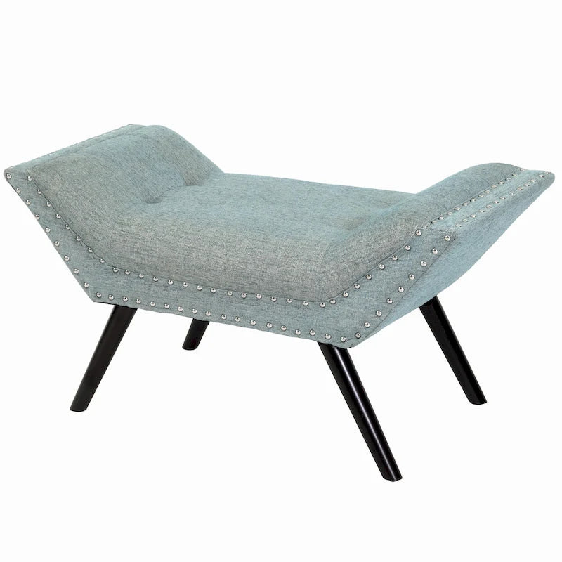 Banc ottoman en tissu capitonné