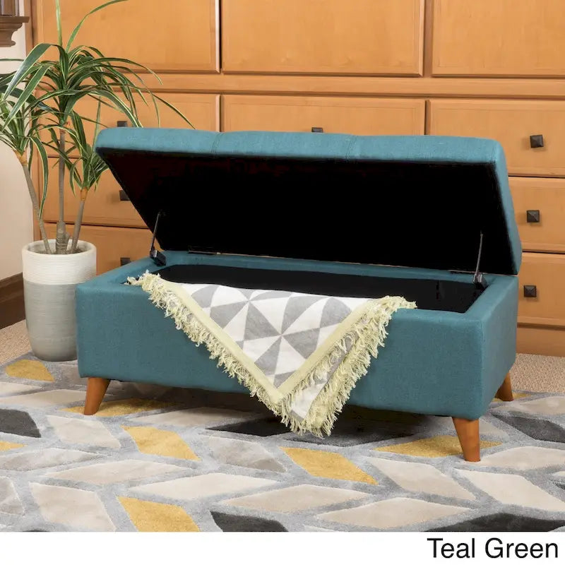 Banc de rangement ottoman de style Mid-Century