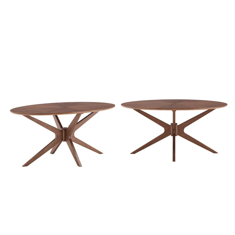 Table à manger ovale finition noyer