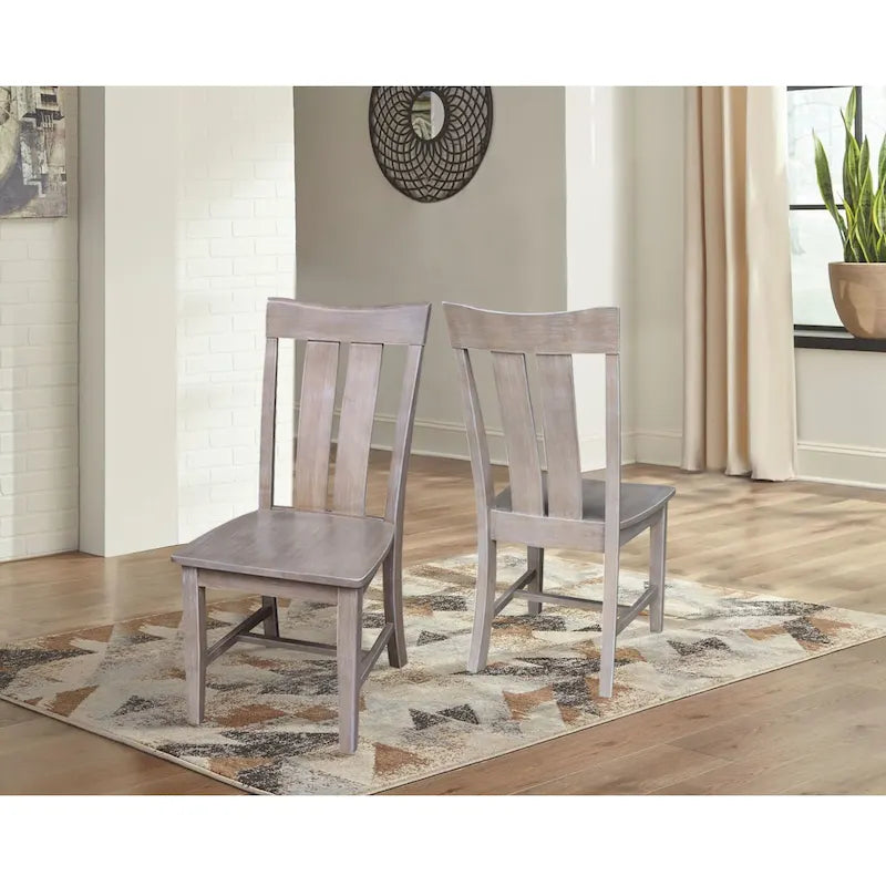 Chaise de salle à manger Ava en bois massif - Lot de deux