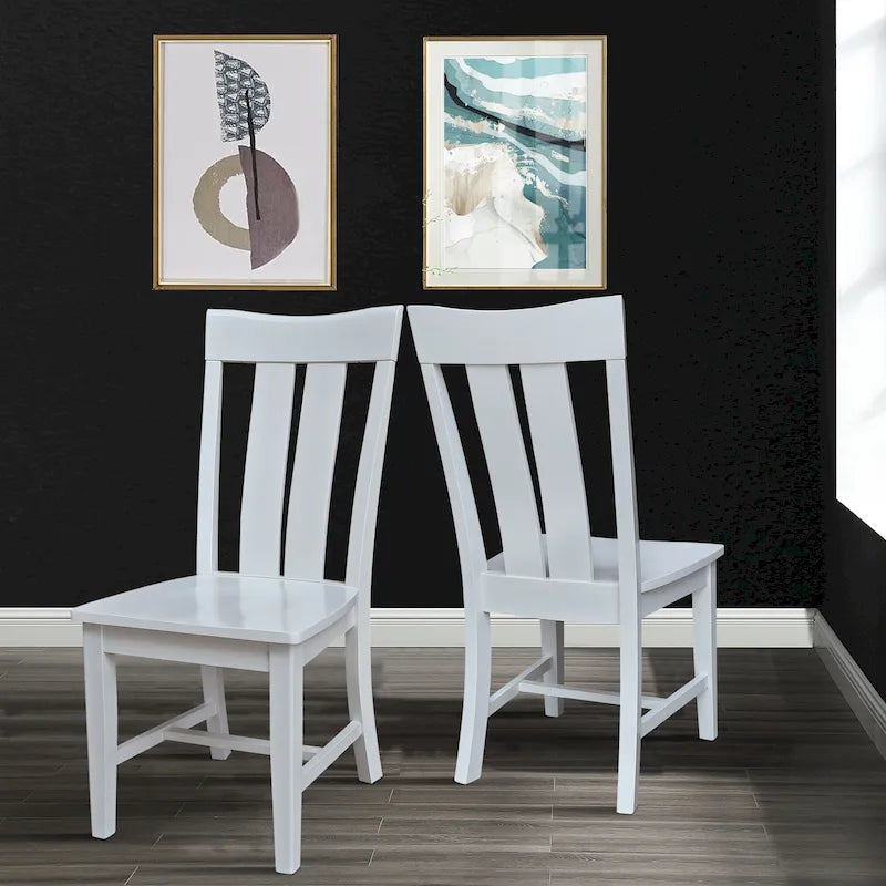 Chaise de salle à manger Ava en bois massif - Lot de deux