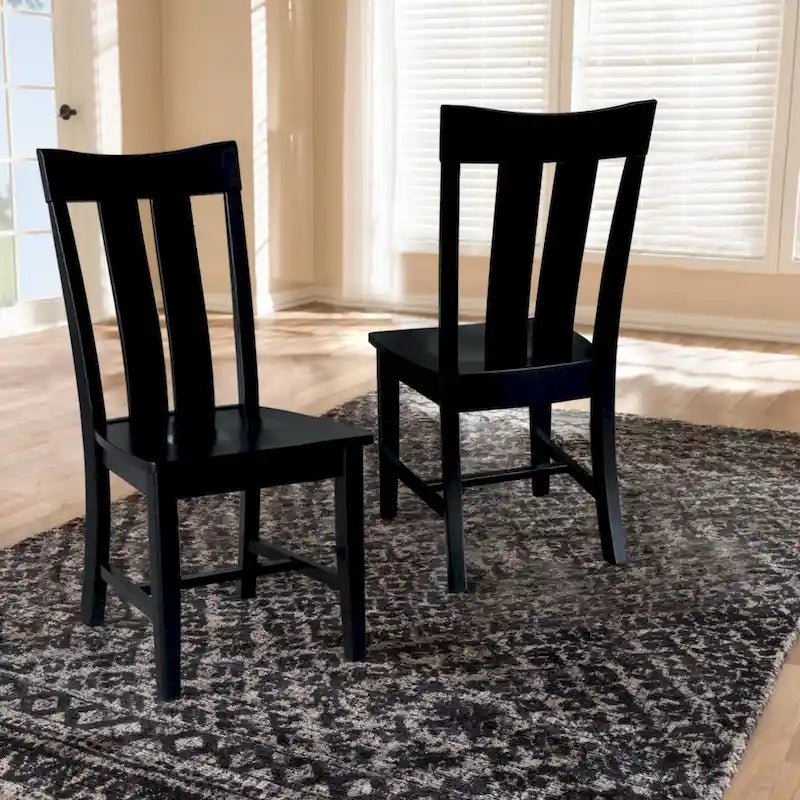 Chaise de salle à manger Ava en bois massif - Lot de deux