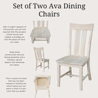 Chaise de salle à manger Ava en bois massif - Lot de deux