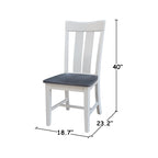 Chaise de salle à manger Ava en bois massif - Lot de deux