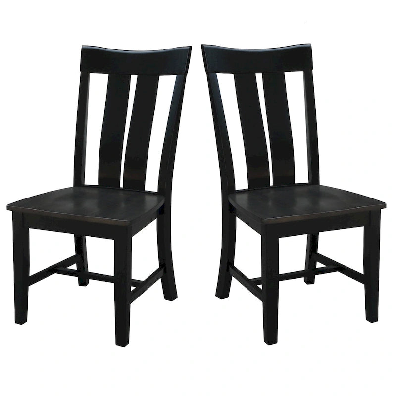 Chaise de salle à manger Ava en bois massif - Lot de deux