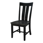 Chaise de salle à manger Ava en bois massif - Lot de deux