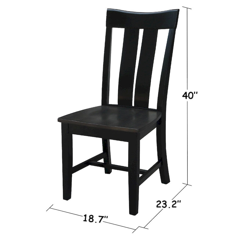Chaise de salle à manger Ava en bois massif - Lot de deux