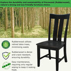 Chaise de salle à manger Ava en bois massif - Lot de deux