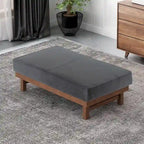 Pouf d'appoint cocktail moderne en microfibre avec cadre en bois