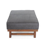 Pouf d'appoint cocktail moderne en microfibre avec cadre en bois