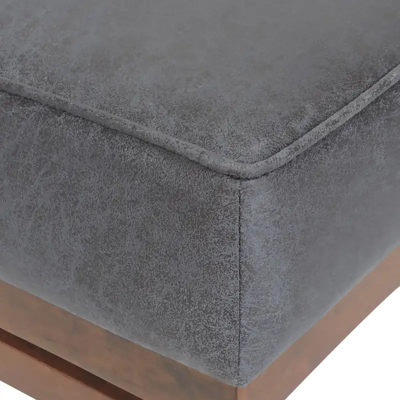 Pouf d'appoint cocktail moderne en microfibre avec cadre en bois