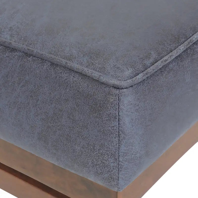 Pouf d'appoint cocktail moderne en microfibre avec cadre en bois
