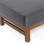 Pouf d'appoint cocktail moderne en microfibre avec cadre en bois