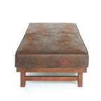 Pouf d'appoint cocktail moderne en microfibre avec cadre en bois