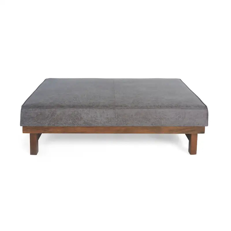 Pouf d'appoint cocktail moderne en microfibre avec cadre en bois