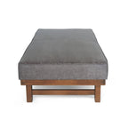 Pouf d'appoint cocktail moderne en microfibre avec cadre en bois