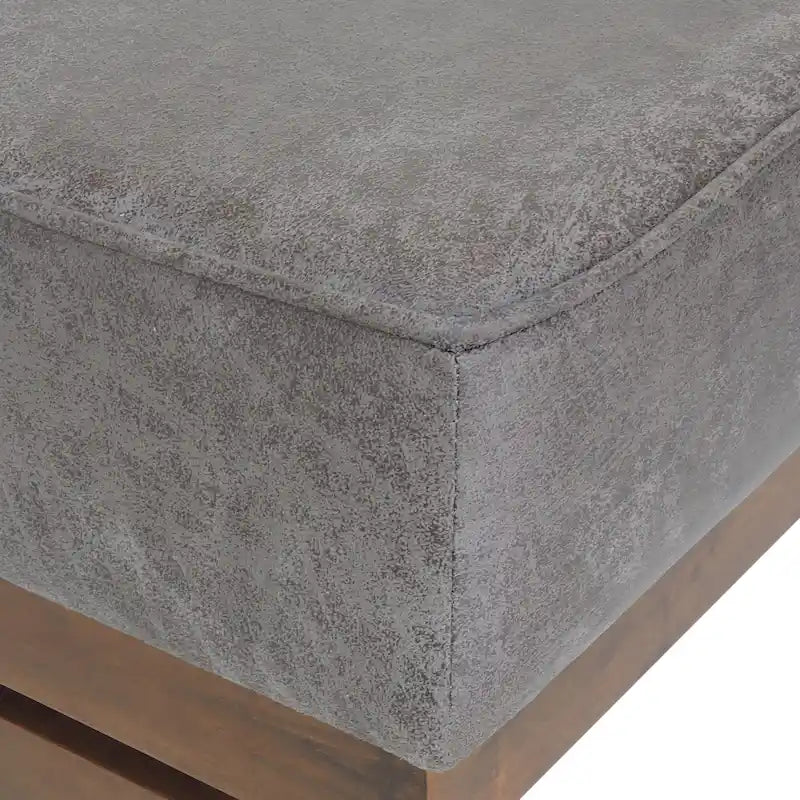 Pouf d'appoint cocktail moderne en microfibre avec cadre en bois