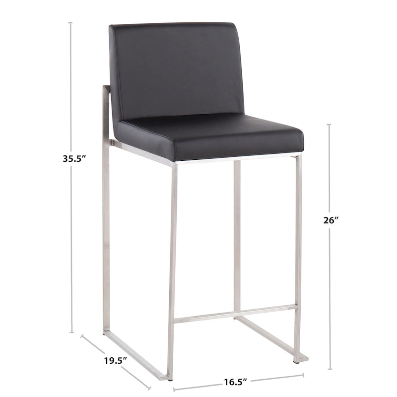Tabouret de comptoir à dossier haut