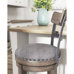 Tabouret de bar pivotant rembourré gris