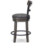 Tabouret de bar pivotant rembourré gris