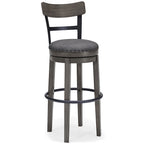 Tabouret de bar pivotant rembourré gris