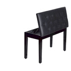 Banc de piano rembourré en similicuir noir, style campagnard traditionnel, en bouleau.