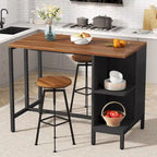 Îlot de cuisine large de 43 po, table de comptoir de cuisine avec 5 étagères ouvertes