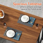 Îlot de cuisine large de 43 po, table de comptoir de cuisine avec 5 étagères ouvertes