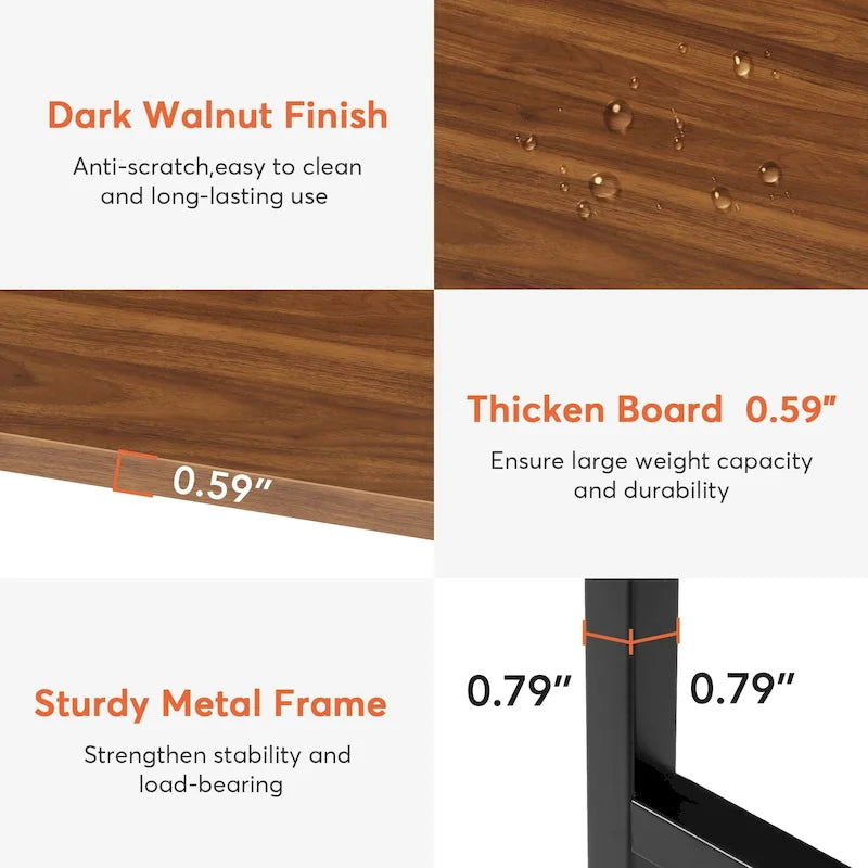 Îlot de cuisine large de 43 po, table de comptoir de cuisine avec 5 étagères ouvertes