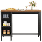 Îlot de cuisine large de 43 po, table de comptoir de cuisine avec 5 étagères ouvertes