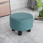 Repose-pieds ottoman rond en tissu moderne de petite taille