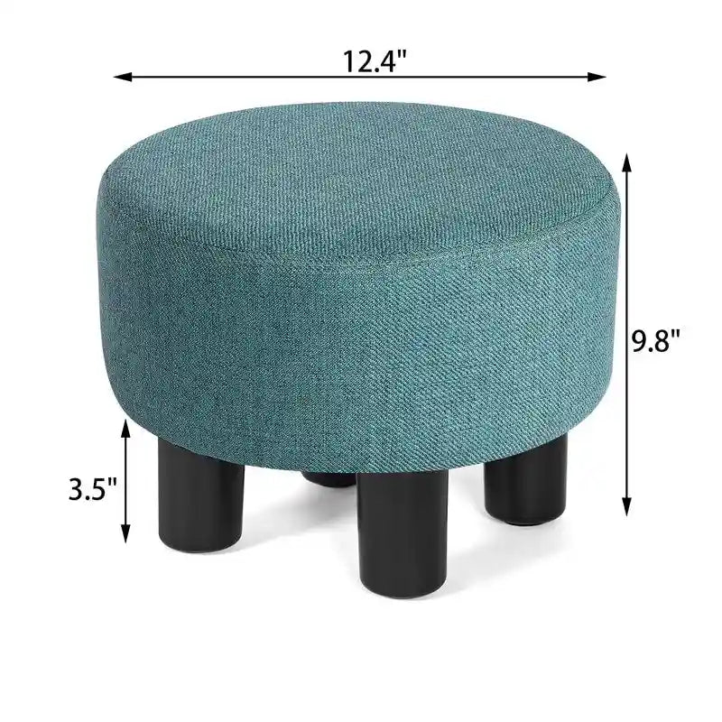 Repose-pieds ottoman rond en tissu moderne de petite taille