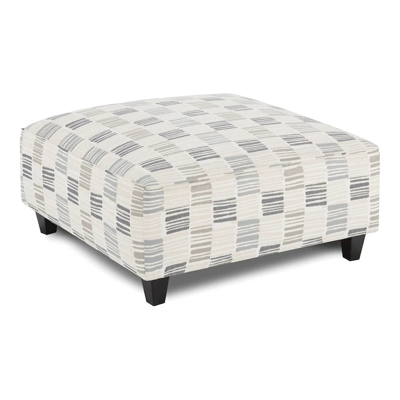 Pouf de cocktail rembourré en chenille grise de transition