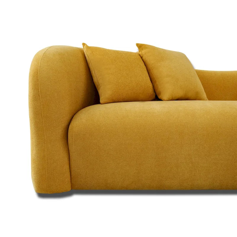 Canapé Boucle Courbe Dossier Serré, Style Mid-Century Modern