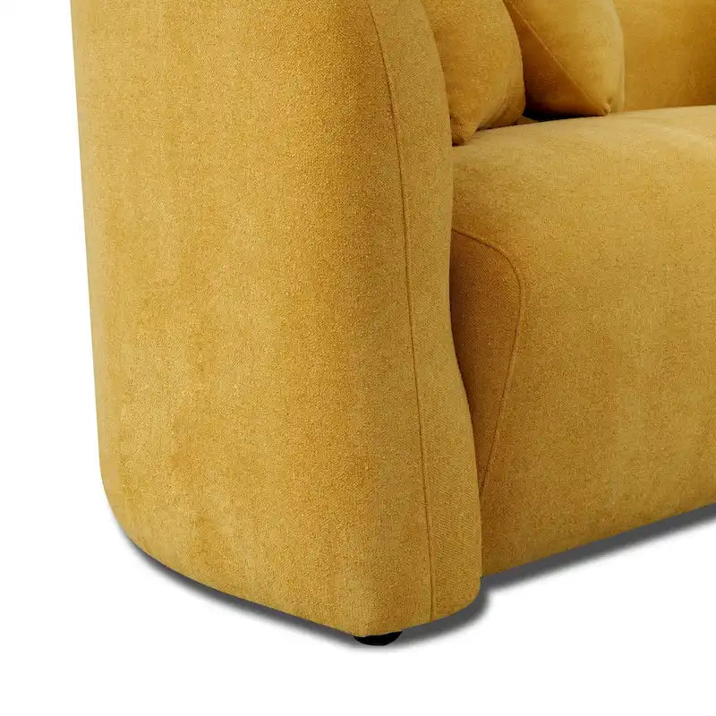 Canapé Boucle Courbe Dossier Serré, Style Mid-Century Modern
