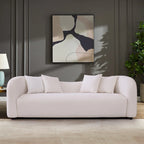 Canapé Boucle Courbe Dossier Serré, Style Mid-Century Modern