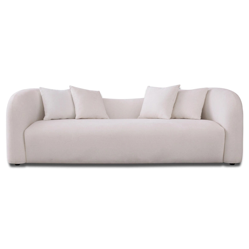 Canapé Boucle Courbe Dossier Serré, Style Mid-Century Modern