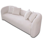 Canapé Boucle Courbe Dossier Serré, Style Mid-Century Modern