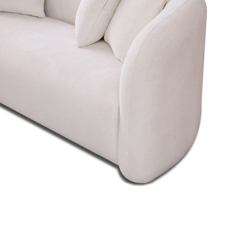 Canapé Boucle Courbe Dossier Serré, Style Mid-Century Modern