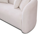 Canapé Boucle Courbe Dossier Serré, Style Mid-Century Modern