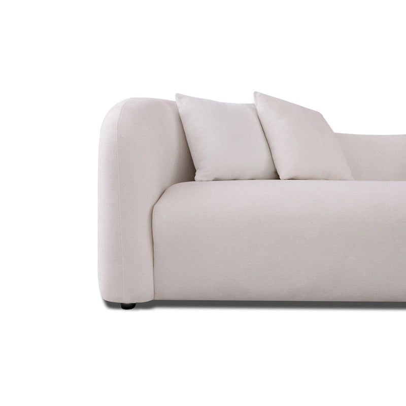 Canapé Boucle Courbe Dossier Serré, Style Mid-Century Modern