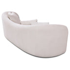 Canapé Boucle Courbe Dossier Serré, Style Mid-Century Modern