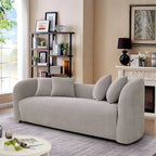 Canapé Boucle Courbe Dossier Serré, Style Mid-Century Modern