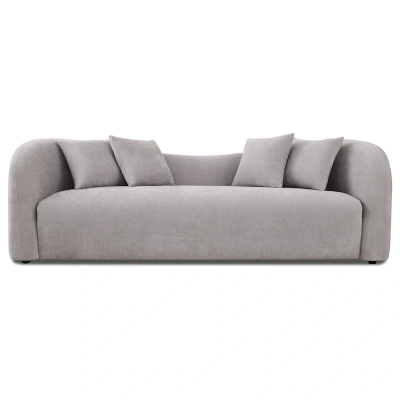 Canapé Boucle Courbe Dossier Serré, Style Mid-Century Modern