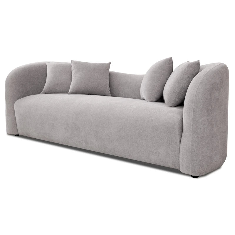 Canapé Boucle Courbe Dossier Serré, Style Mid-Century Modern