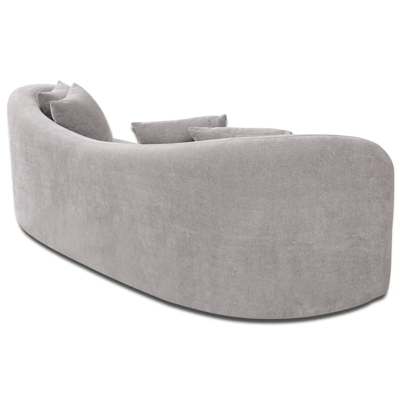 Canapé Boucle Courbe Dossier Serré, Style Mid-Century Modern