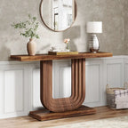 Console d'entrée en bois de 39 po avec base géométrique