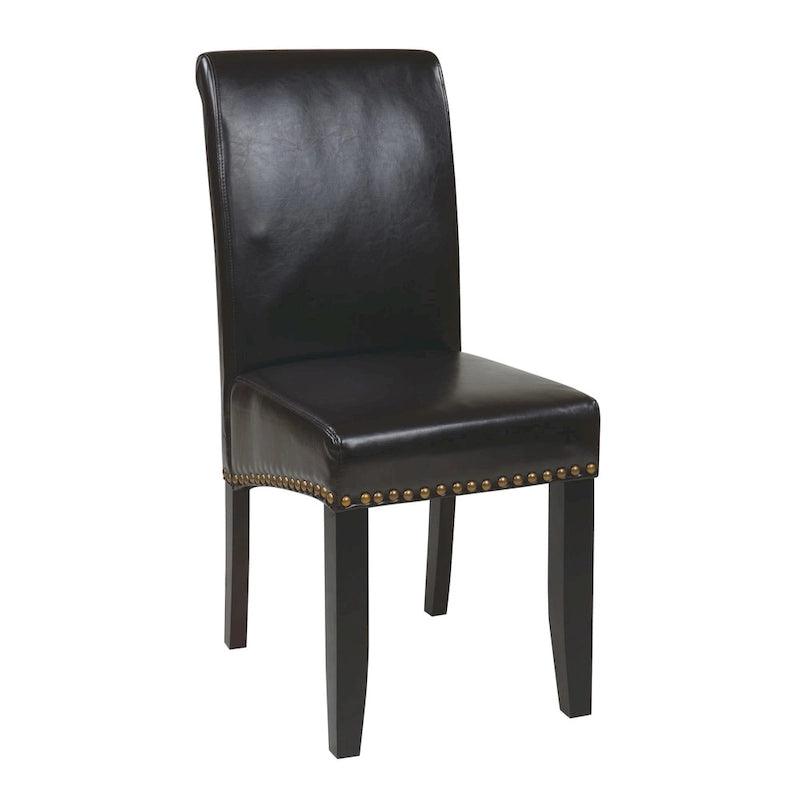 Chaise Eco Parsons en similicuir clouté