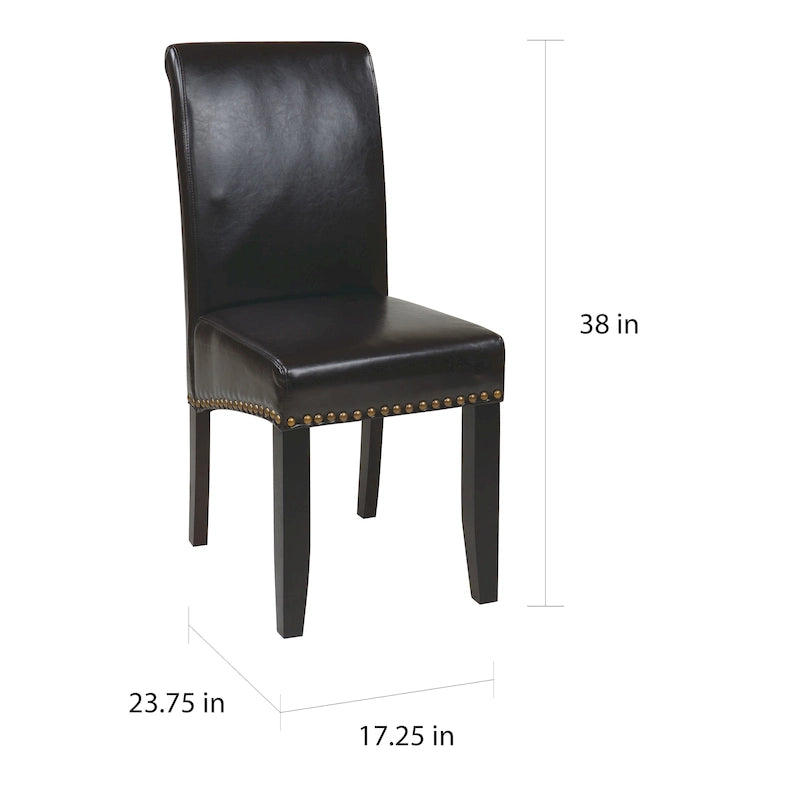 Chaise Eco Parsons en similicuir clouté