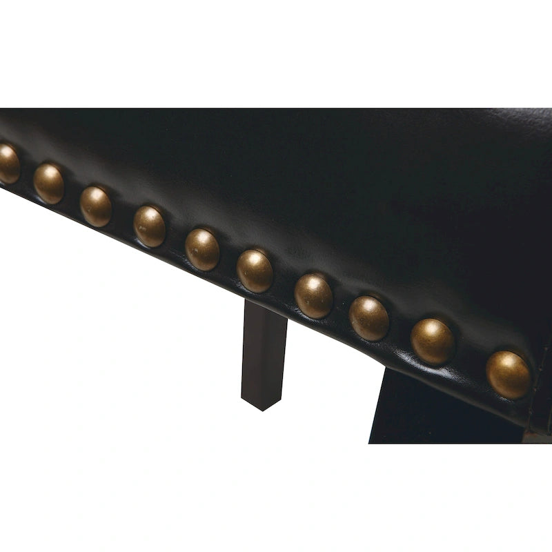 Chaise Eco Parsons en similicuir clouté